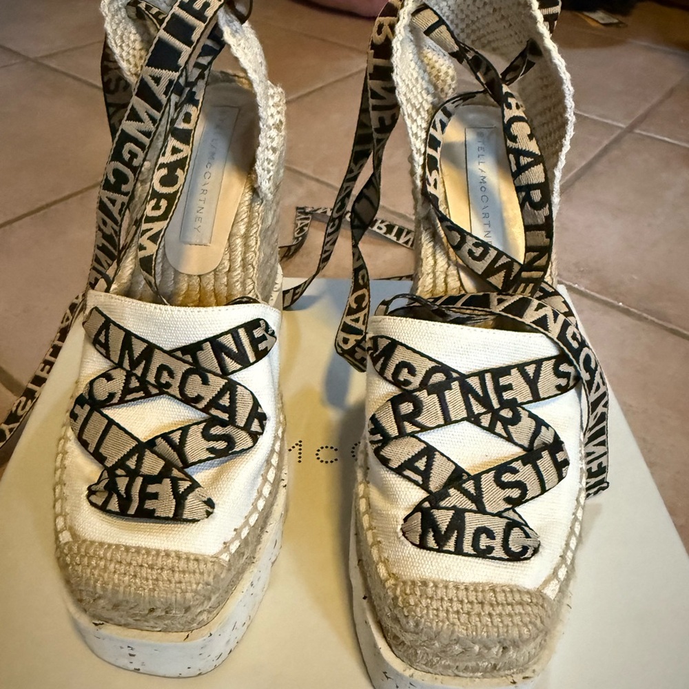 Stella McCartney Cream and Black Espadrilles